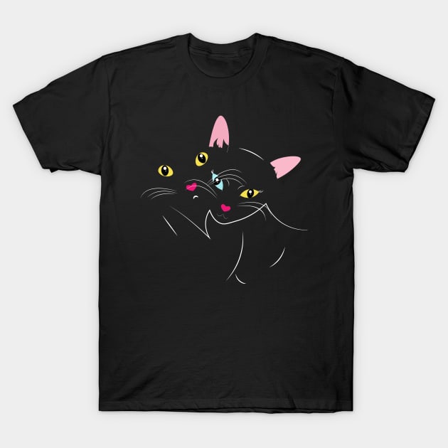 couple o black cats T-Shirt by bsn